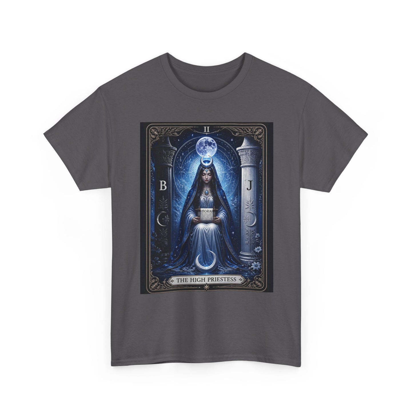 The High Priestess Tarot T-Shirt — Mystical Moon Spiritual Tee