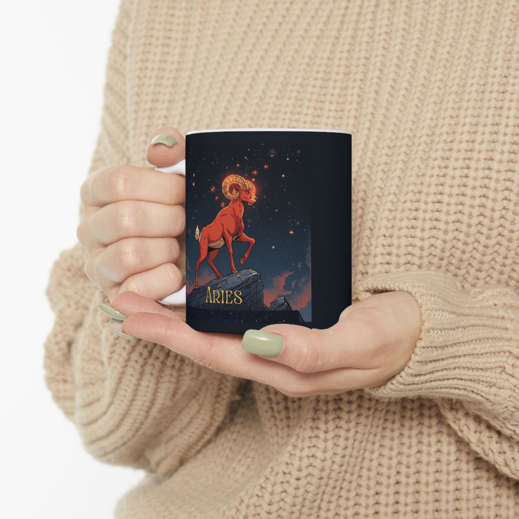 Aries Zodiac Mug — Aries Constellation Ceramic Coffee Cup (11oz, 15oz)