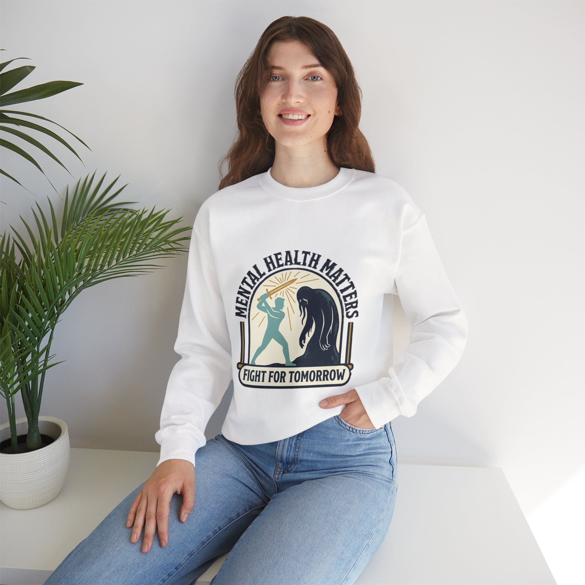 Mental Health Matters Crewneck Sweatshirt | wear green, awareness ribbon