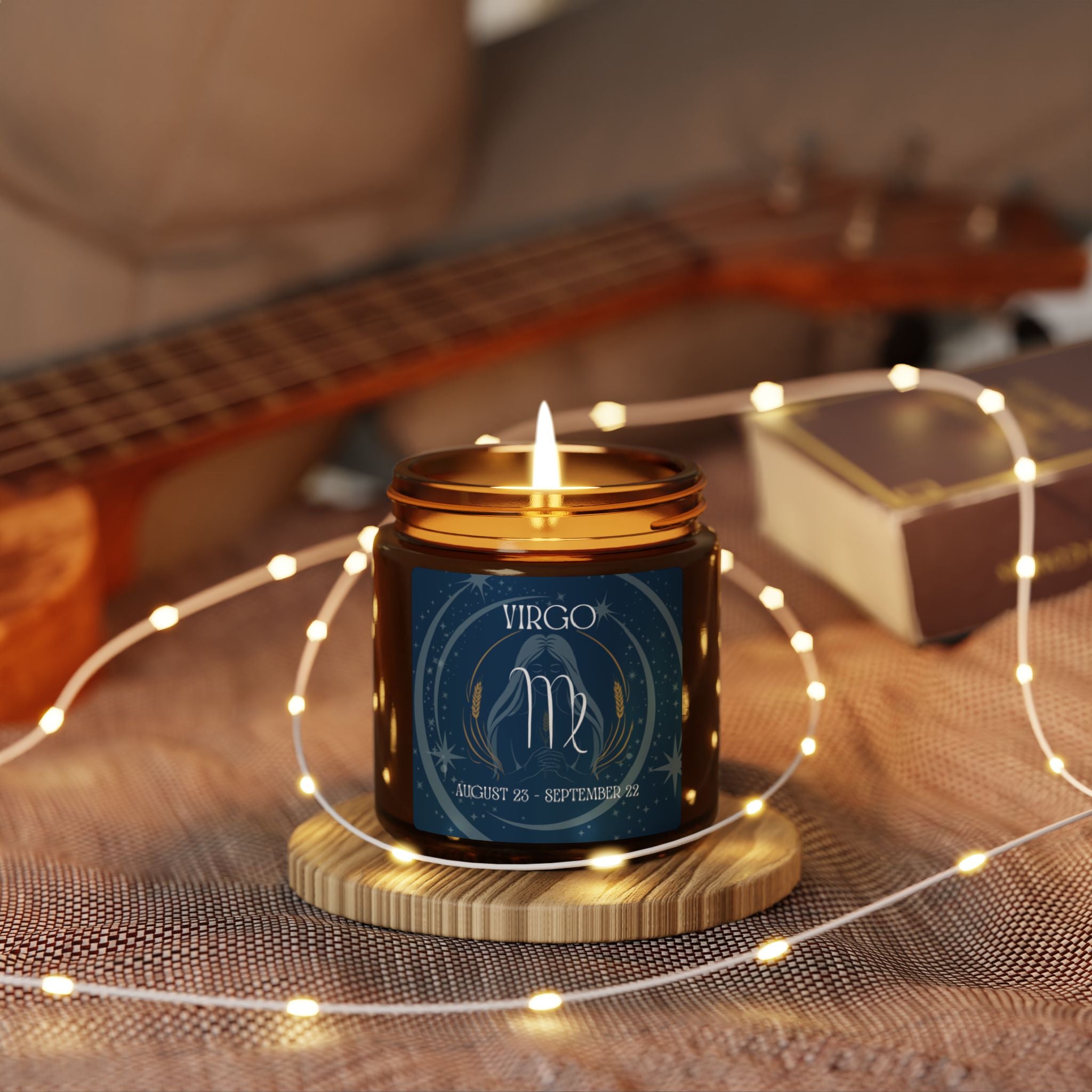Virgo Zodiac Soy Candle — Amber Jar Scented Candle (Birthday Gift)