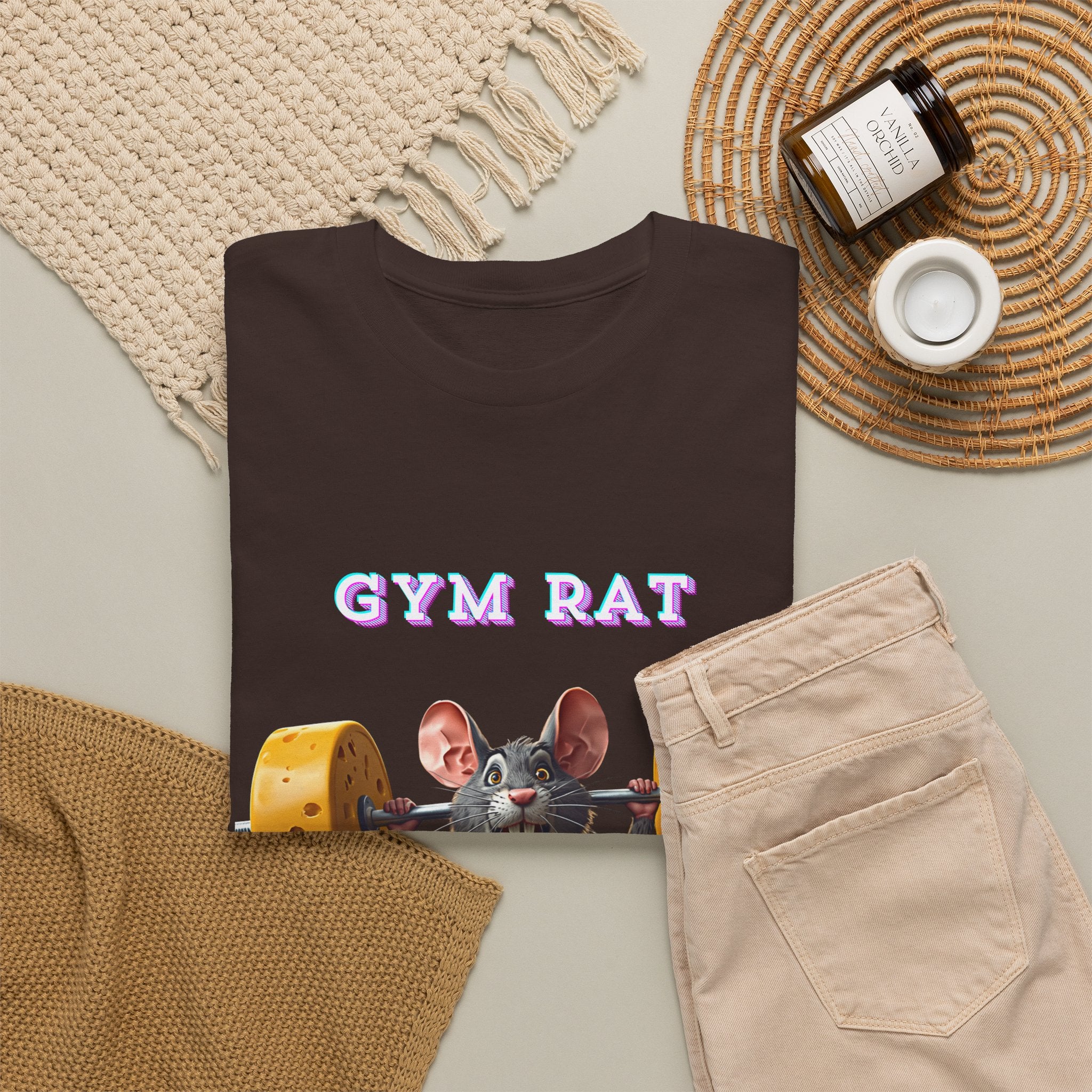 Gym Rat T-Shirt — Rat Weightlifting Tee for Fitness Fans
