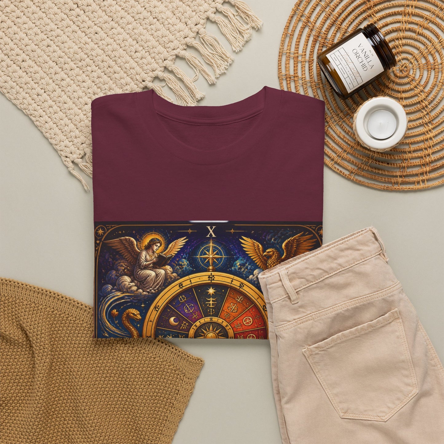 Wheel of Fortune Tarot T-Shirt — Mystical Astrology Card Tee