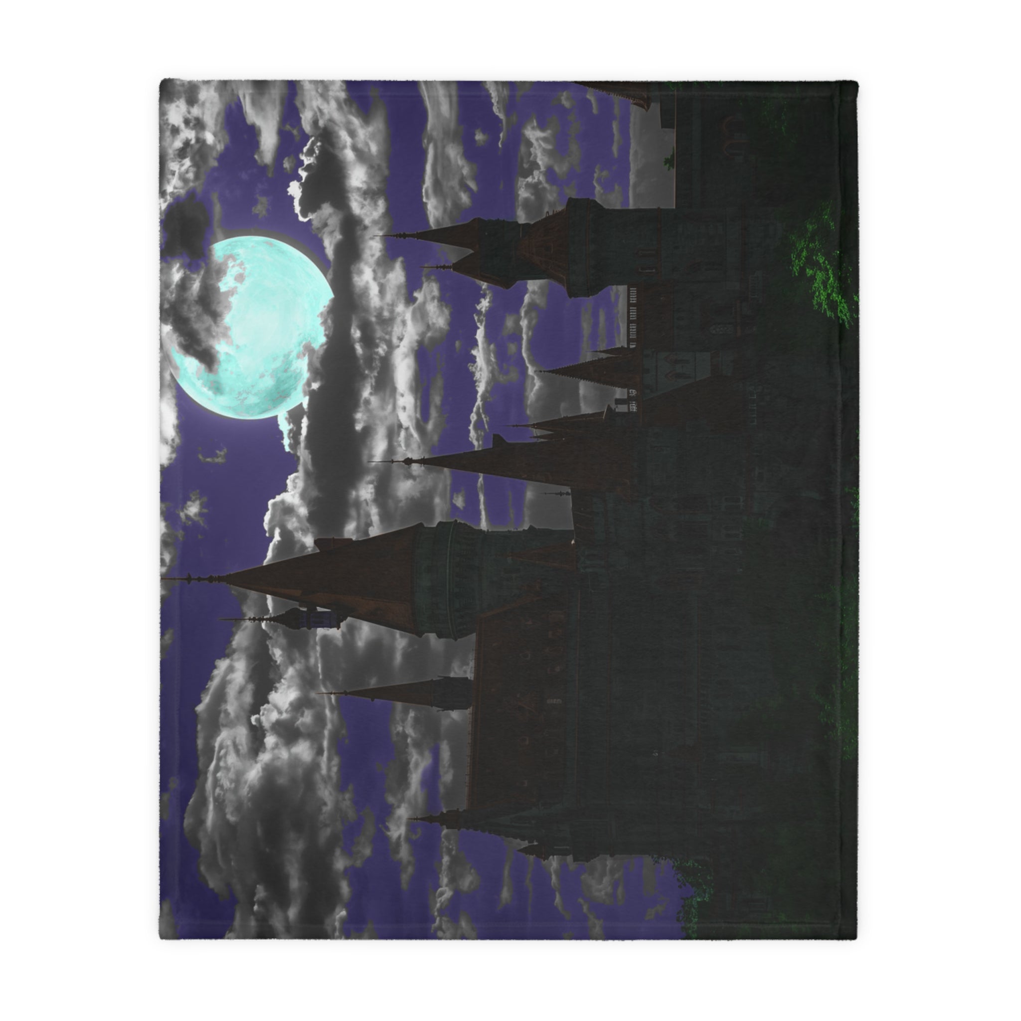 Haunted Castle Moonlight Blanket | Velveteen Microfiber Blanket