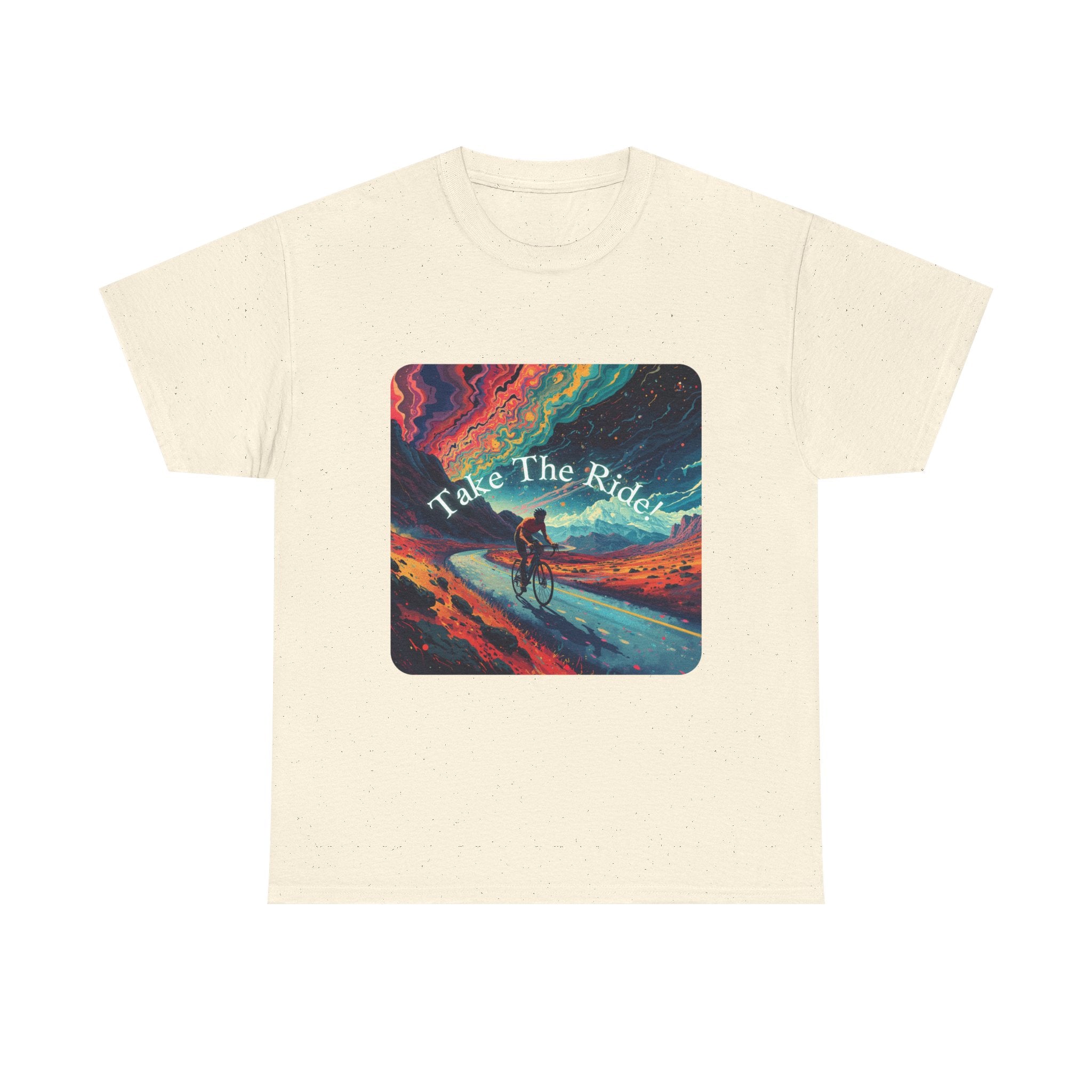 Take The Ride bicycle sunset design Tee | cycling shirt, adventure graphic