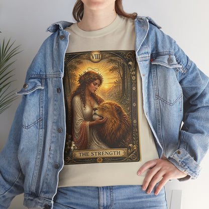 Tarot 'The Strength' T-Shirt — Mystical Lion Woman Card Tee