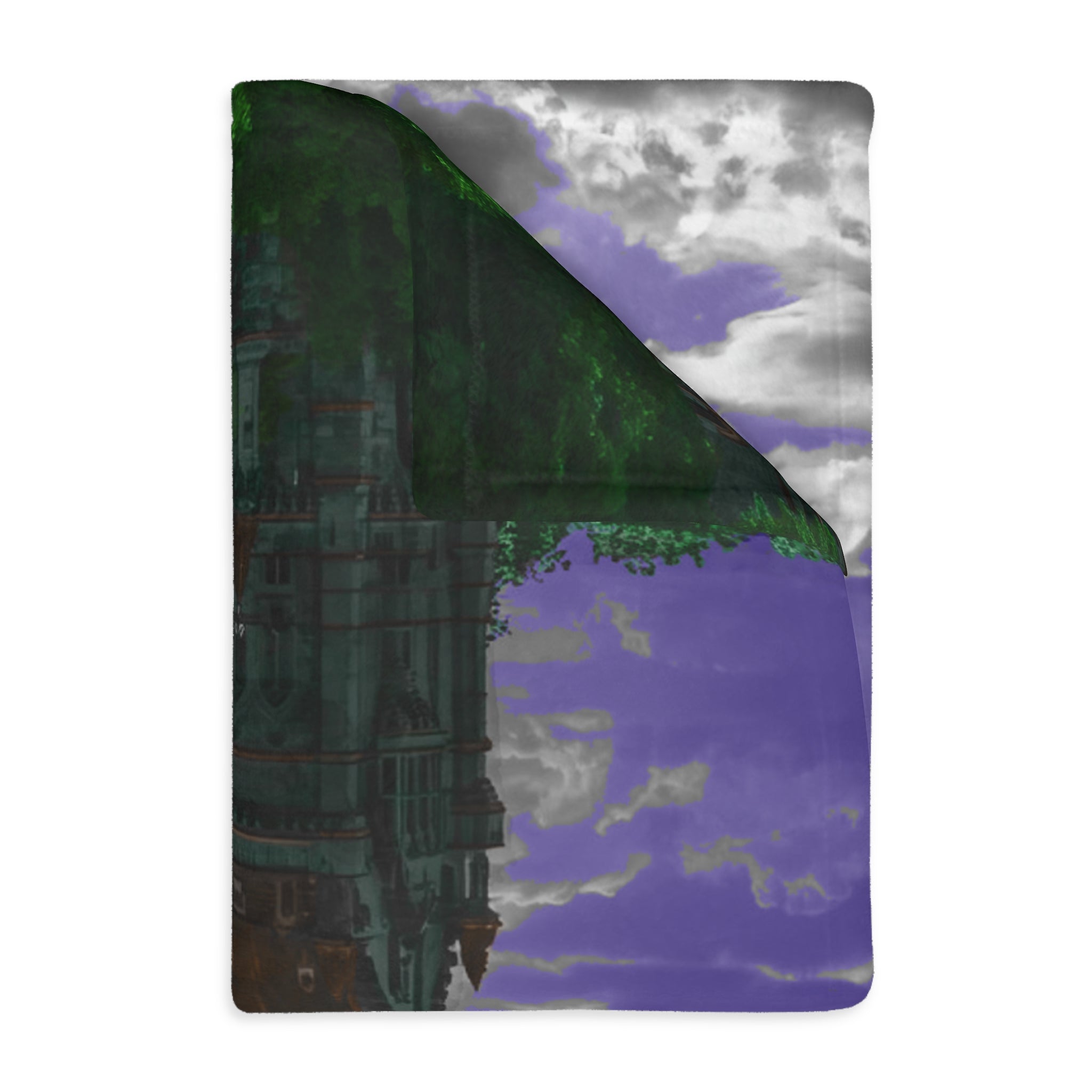 Moonlit Castle Velveteen Blanket — Gothic Fantasy Microfiber Throw