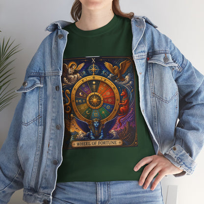 Wheel of Fortune Tarot T-Shirt — Mystical Astrology Card Tee