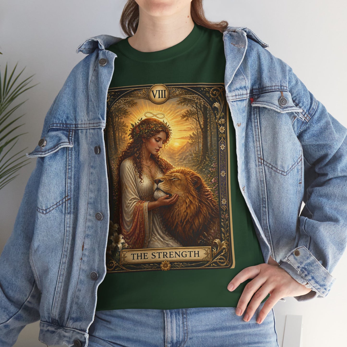 Tarot 'The Strength' T-Shirt — Mystical Lion Woman Card Tee