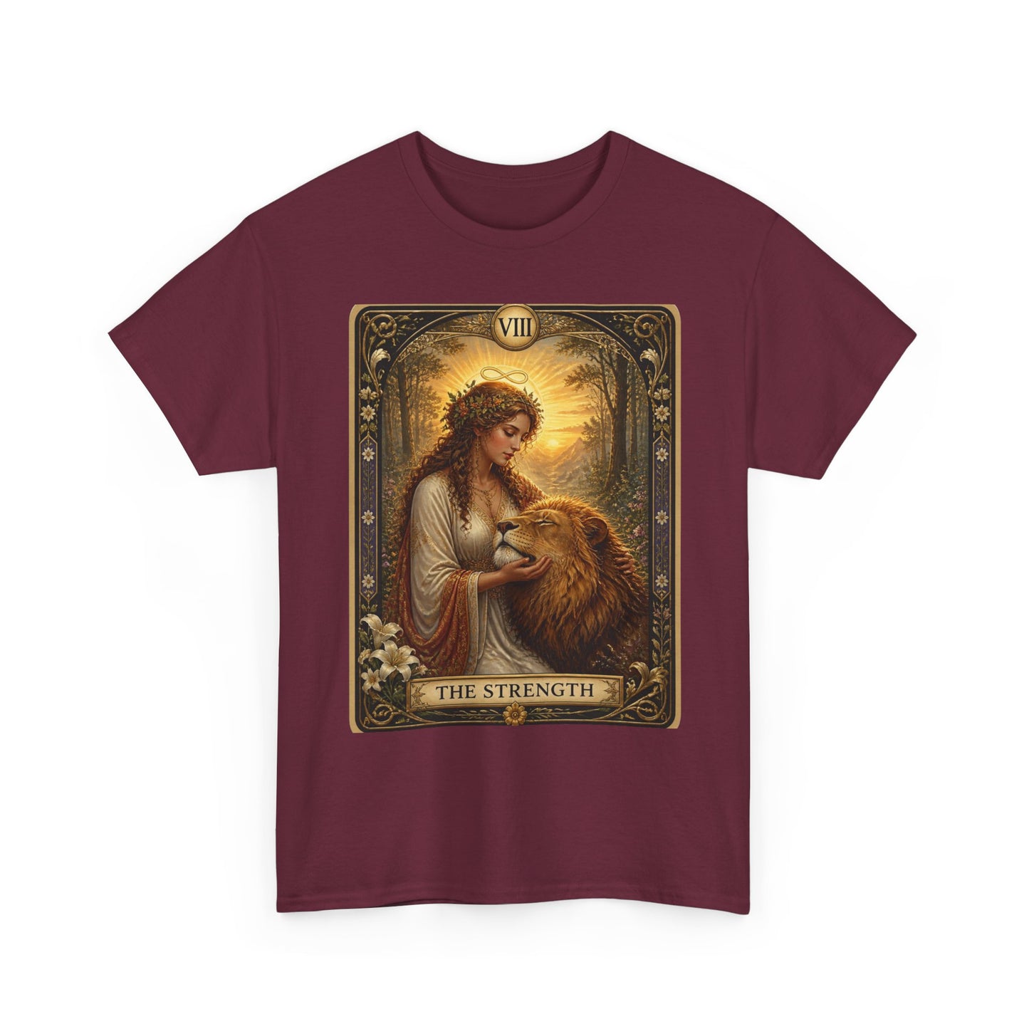Tarot 'The Strength' T-Shirt — Mystical Lion Woman Card Tee