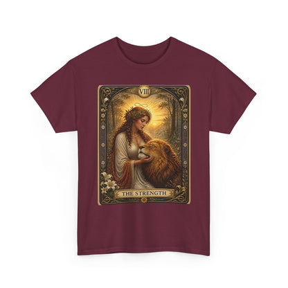 Tarot 'The Strength' T-Shirt — Mystical Lion Woman Card Tee