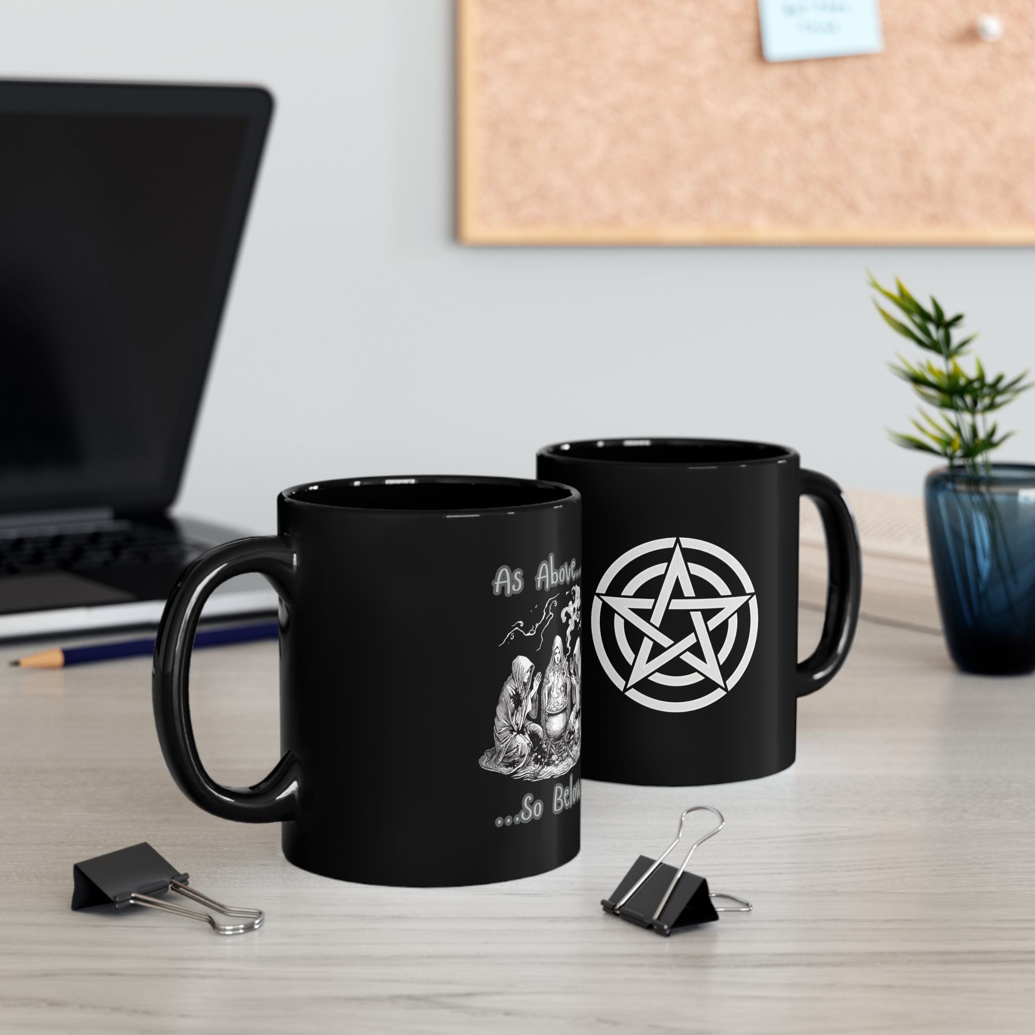 As Above So Below witch coven mug | Black Ceramic Mug