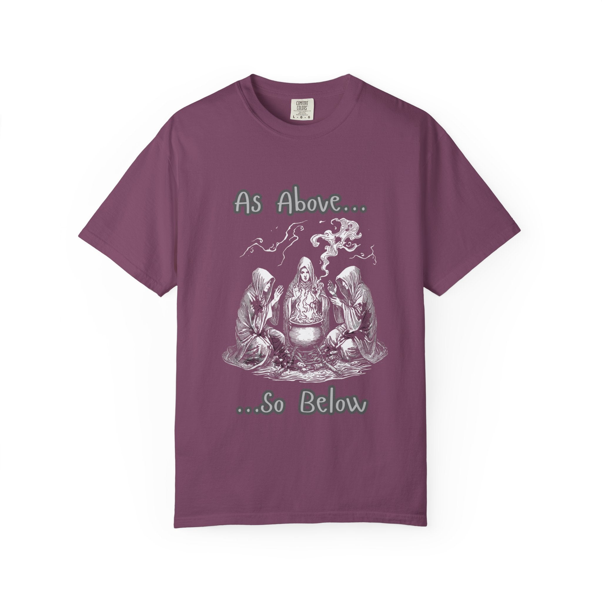 As Above So Below Ritual Scene T-Shirt | Occult Witchcraft Illustration