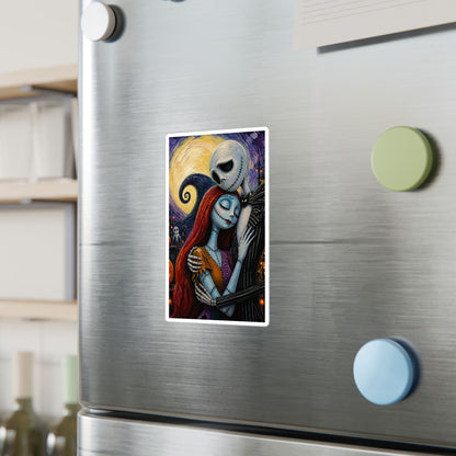 Kiss-Cut Vinyl Decal — Gothic Romantic Jack & Sally Nightmare Design