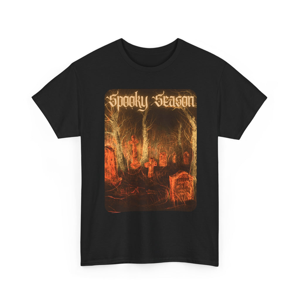 Spooky Season Graveyard Tee | Halloween Cemetery Retro Horror Shirt