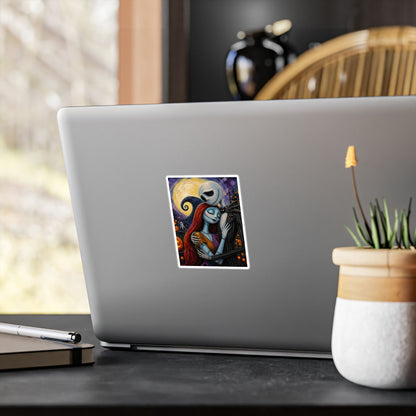 Kiss-Cut Vinyl Decal — Gothic Romantic Jack & Sally Nightmare Design