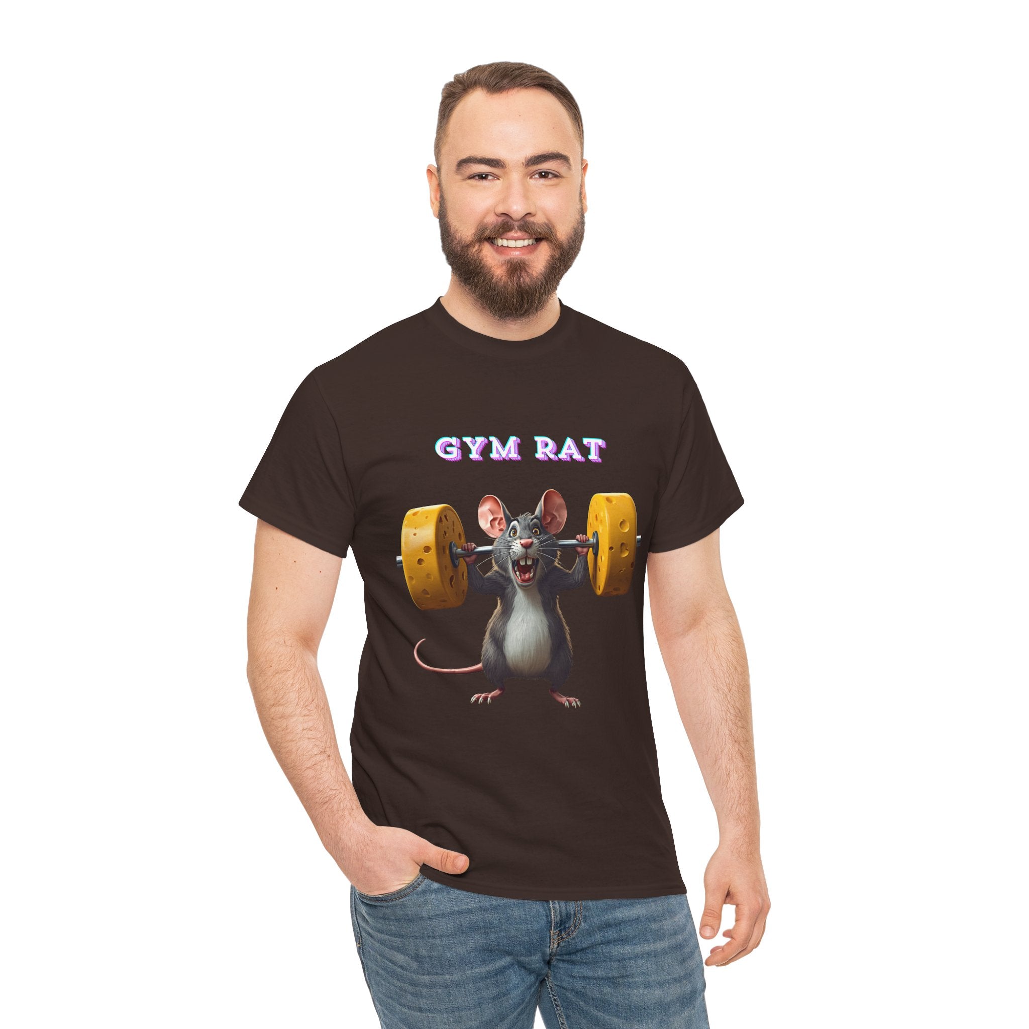 Gym Rat T-Shirt — Rat Weightlifting Tee for Fitness Fans