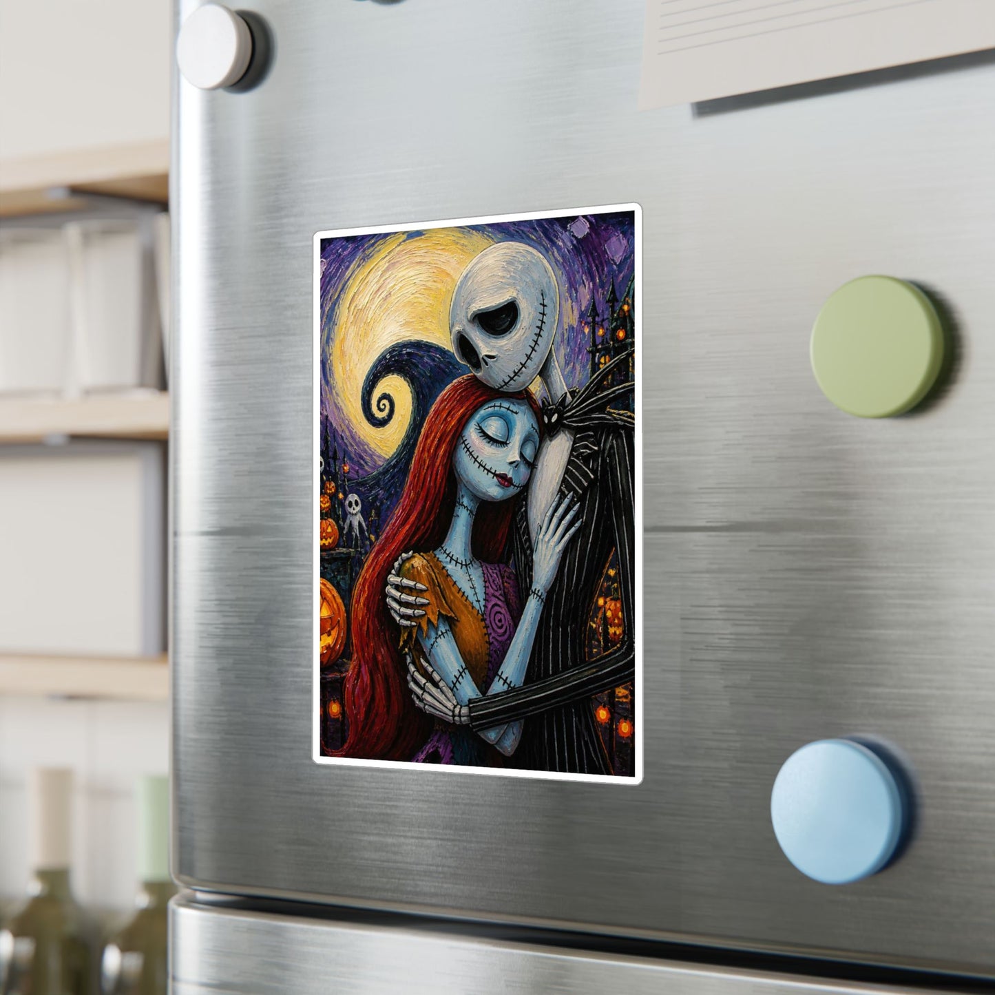 Kiss-Cut Vinyl Decal — Gothic Romantic Jack & Sally Nightmare Design