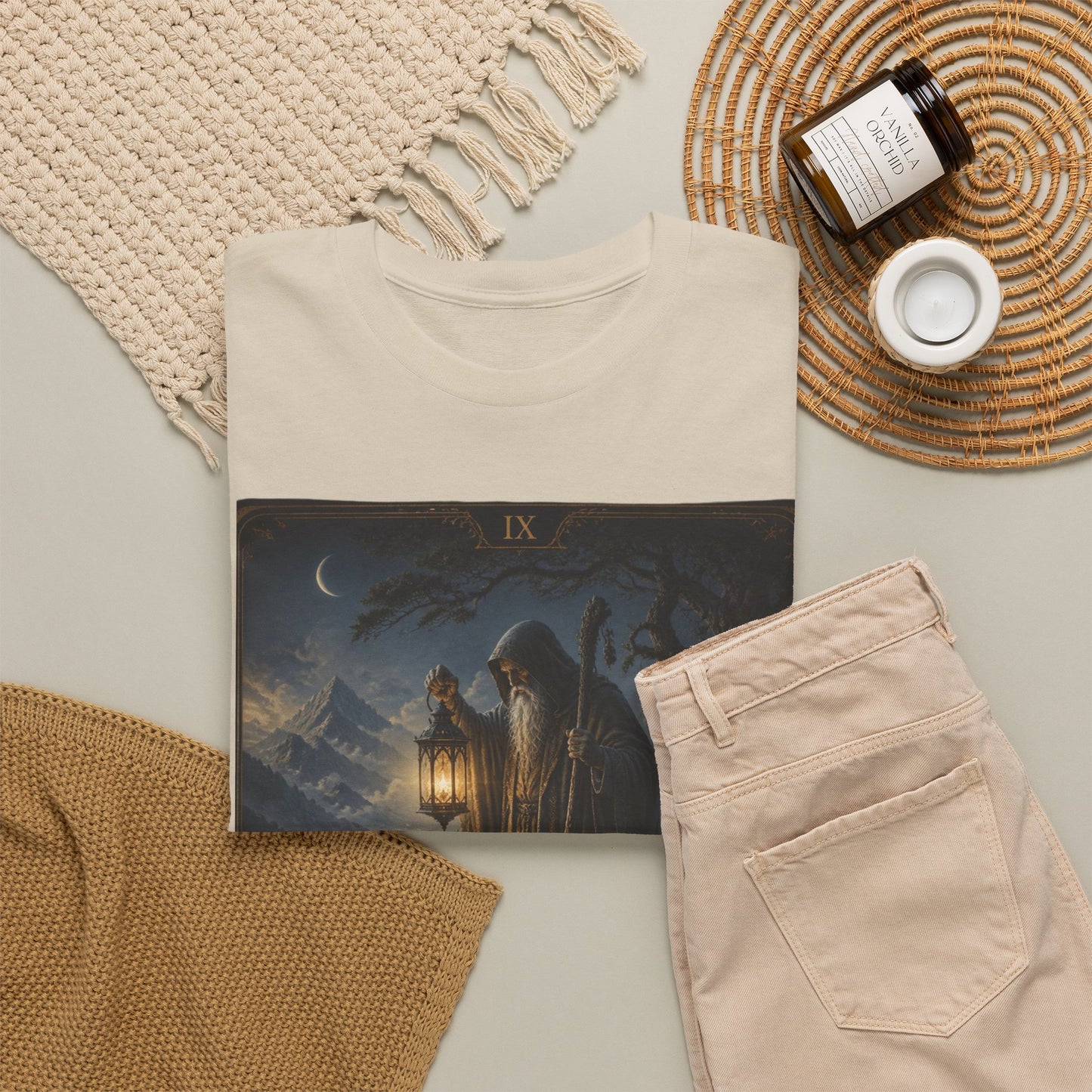 Tarot 'The Hermit' T-Shirt – Mystic Lantern Card Tee