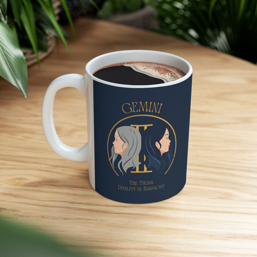 Gemini Constellation Ceramic Mug — Zodiac Astrology Coffee Cup (11oz/15oz)