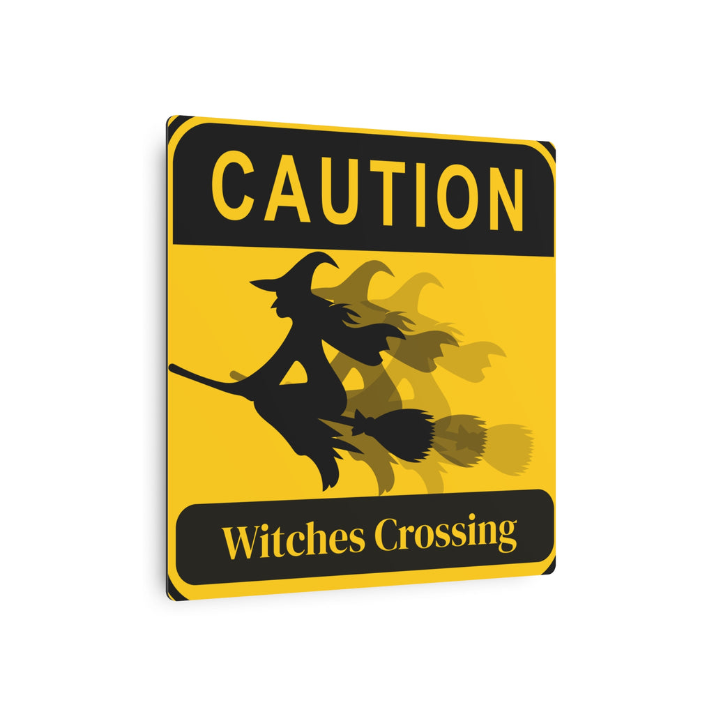 Metal Sign - Caution: Witches Crossing Halloween Decor