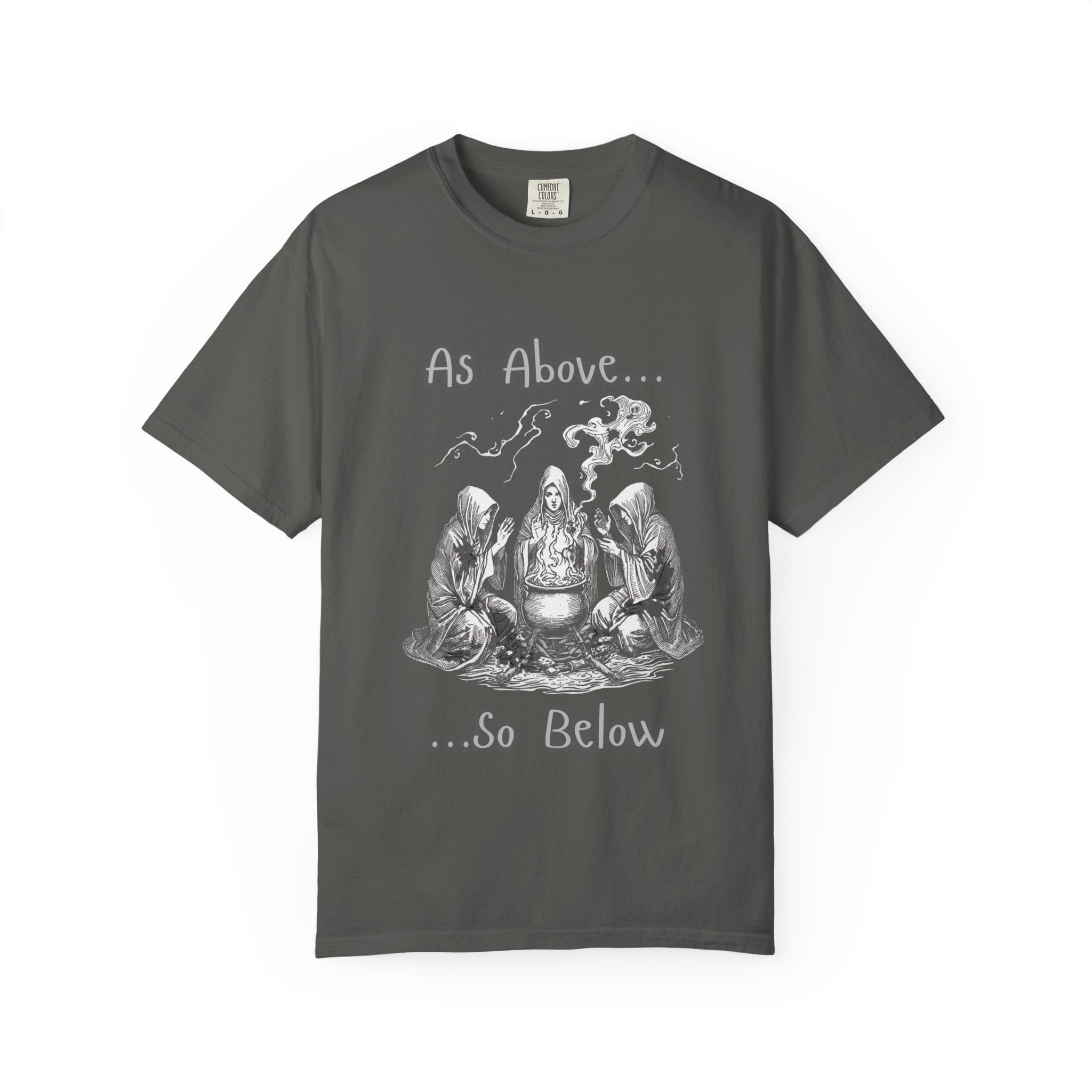 As Above So Below Ritual Scene T-Shirt | Occult Witchcraft Illustration