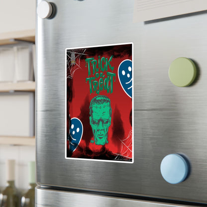 Halloween Trick or Treat Vinyl Decal – Frankenstein & Ghosts Kiss-Cut Sticker