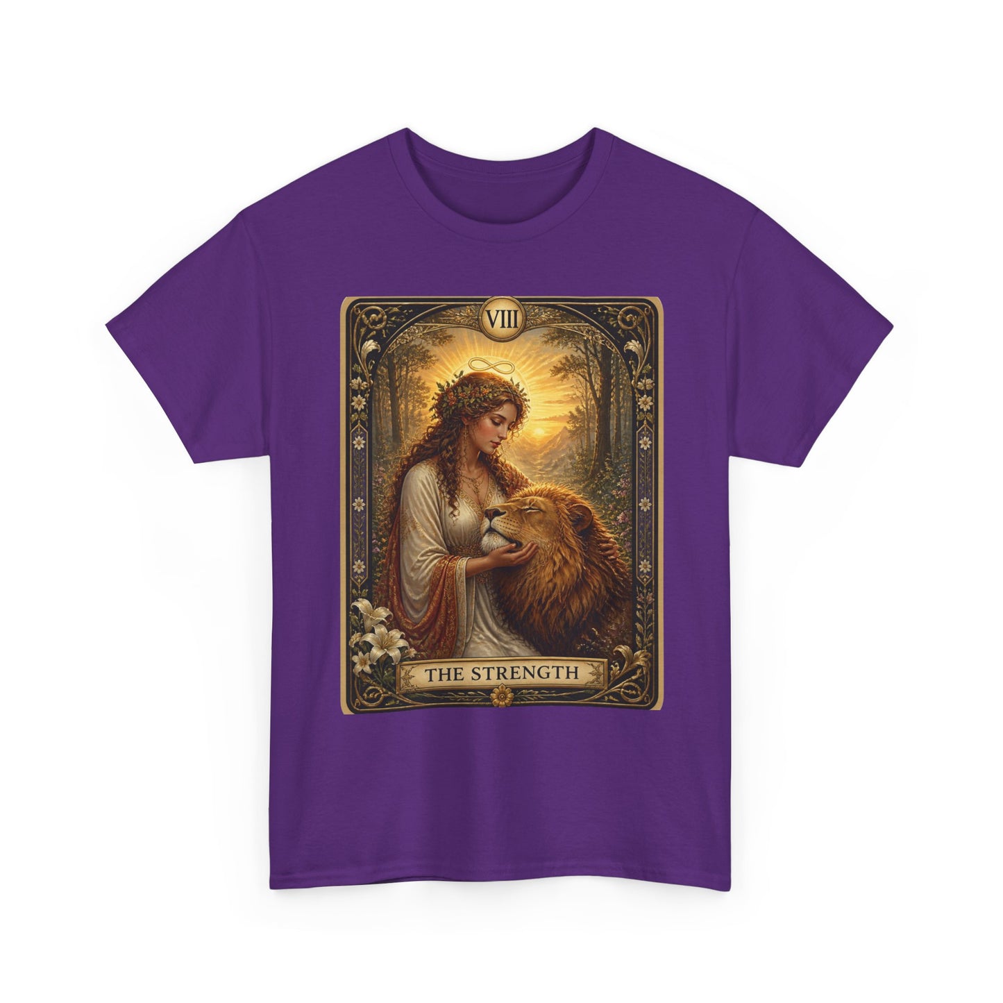 Tarot 'The Strength' T-Shirt — Mystical Lion Woman Card Tee