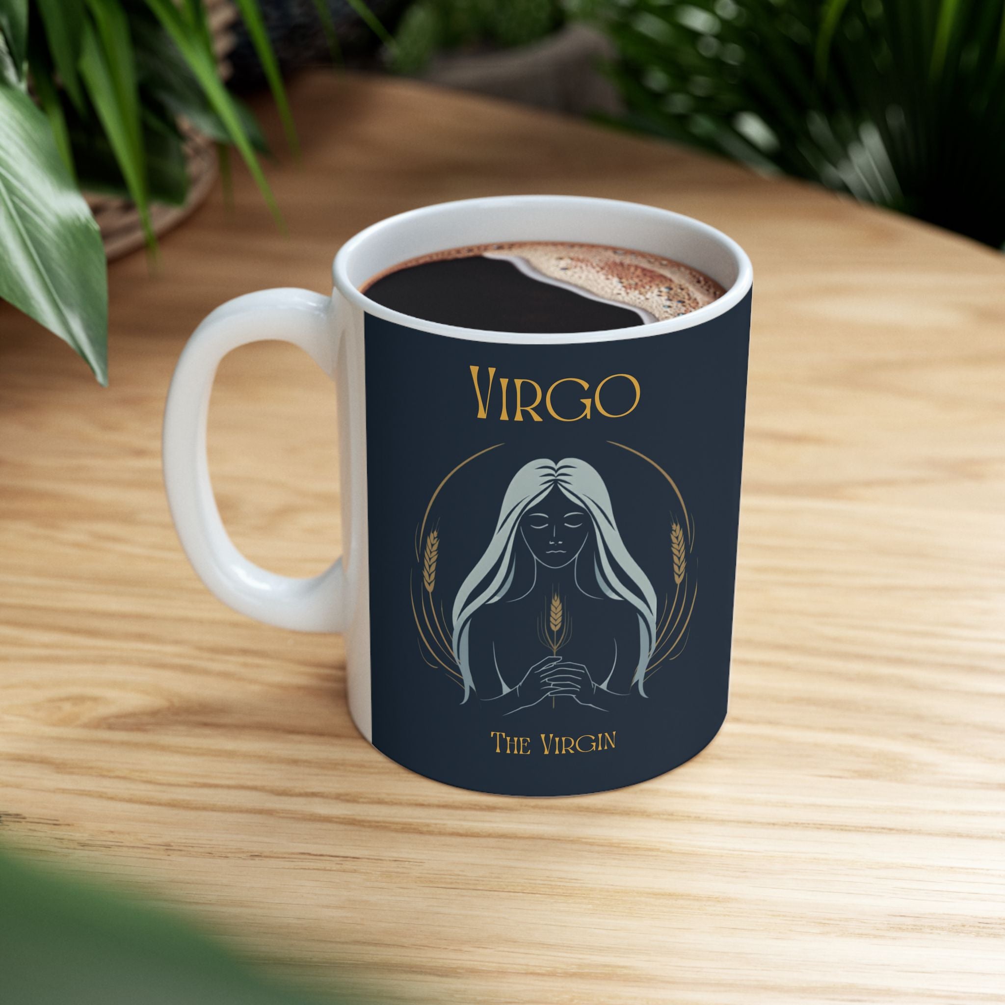 Virgo Constellation Ceramic Mug — Zodiac Astrology Coffee Cup (August–September)