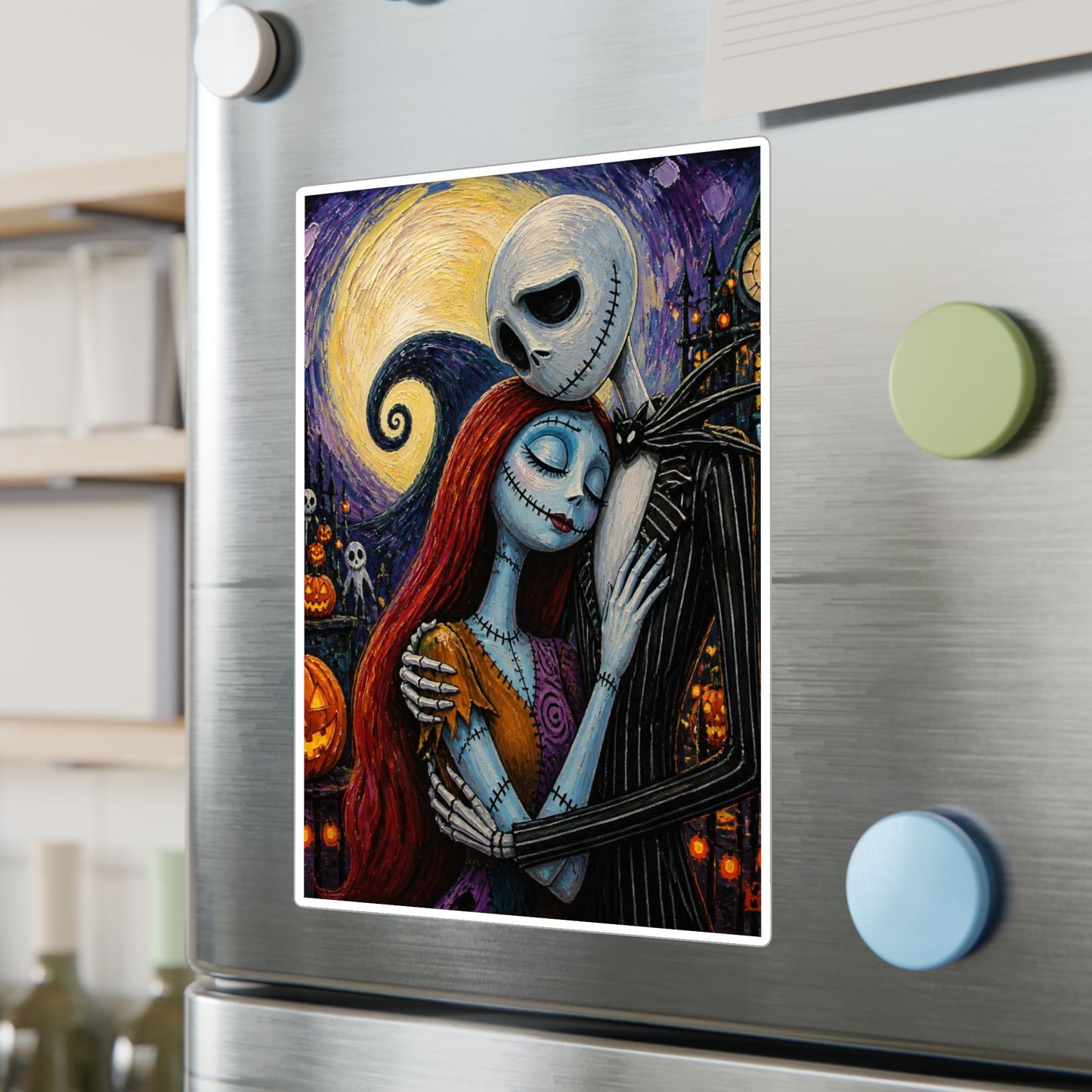 Kiss-Cut Vinyl Decal — Gothic Romantic Jack & Sally Nightmare Design