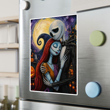 Kiss-Cut Vinyl Decal — Gothic Romantic Jack & Sally Nightmare Design