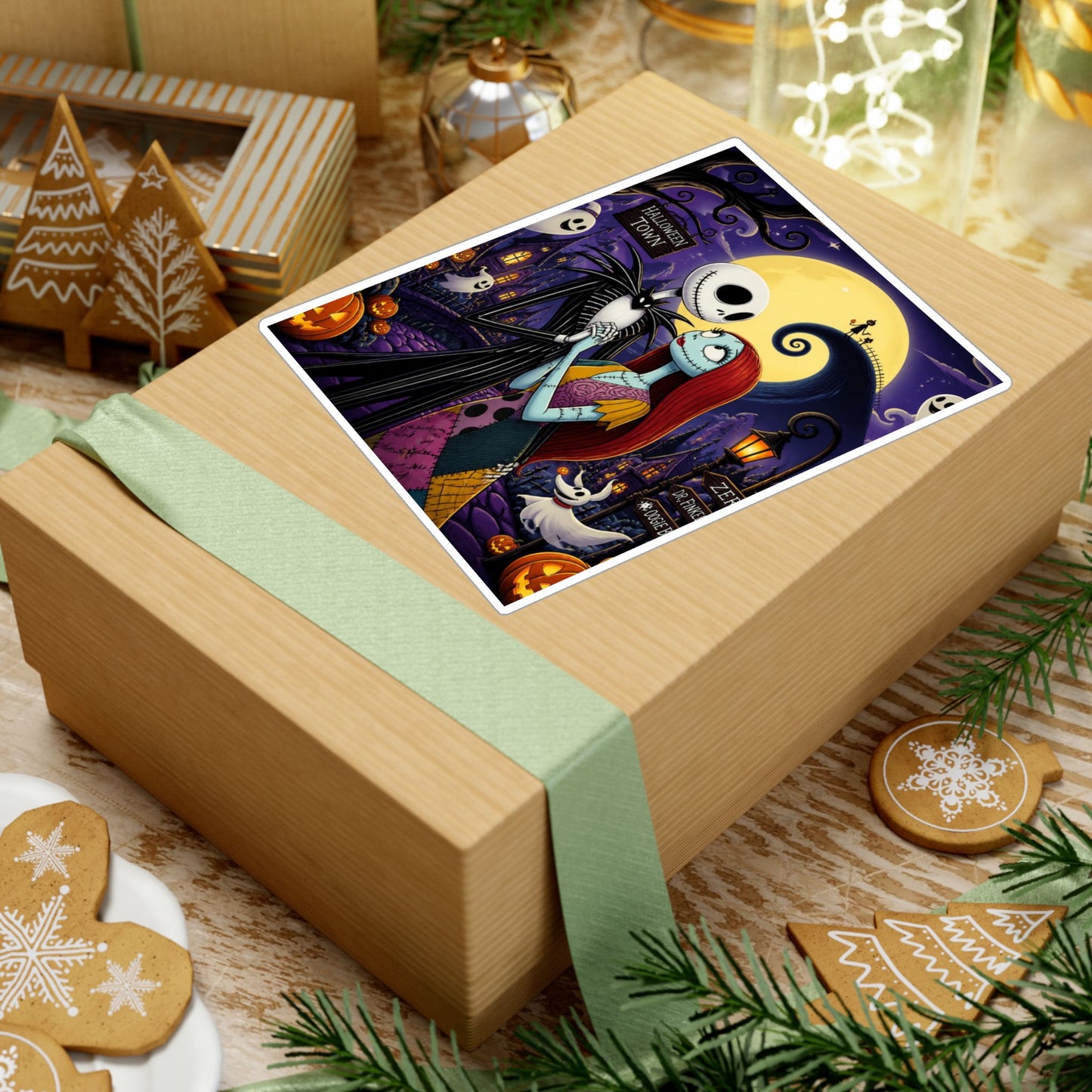 Nightmare Before Christmas Vinyl Decal — Jack & Sally Kiss-Cut Sticker