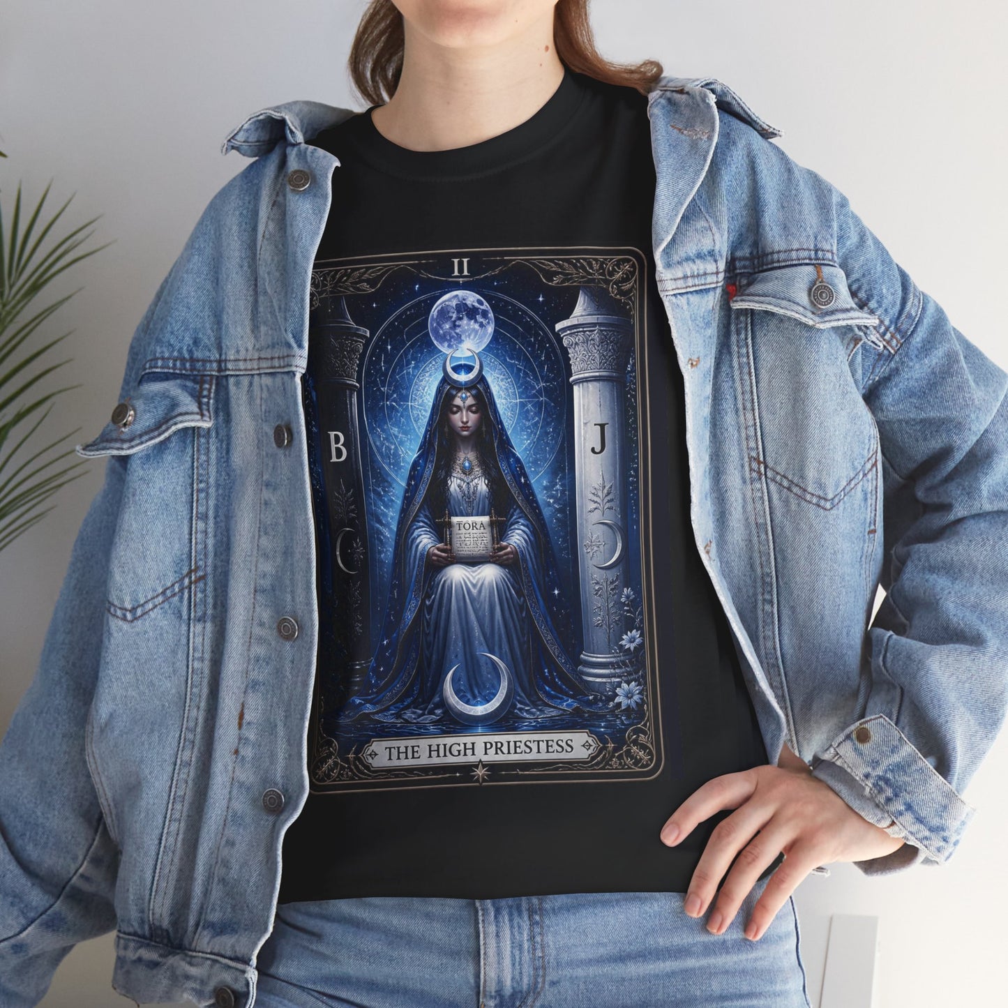 The High Priestess Tarot T-Shirt — Mystical Moon Spiritual Tee