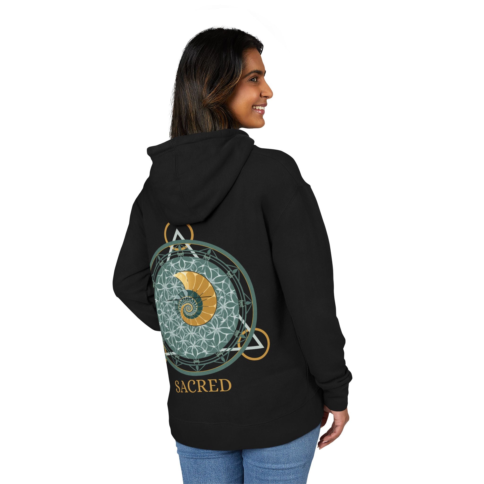 Geometric Mandala Nautilus Hoodie | Geometric Mandala, Crescent Moon