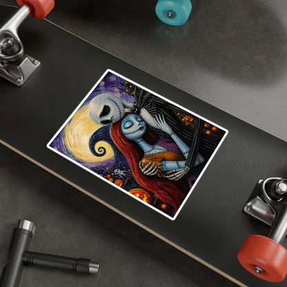 Kiss-Cut Vinyl Decal — Gothic Romantic Jack & Sally Nightmare Design