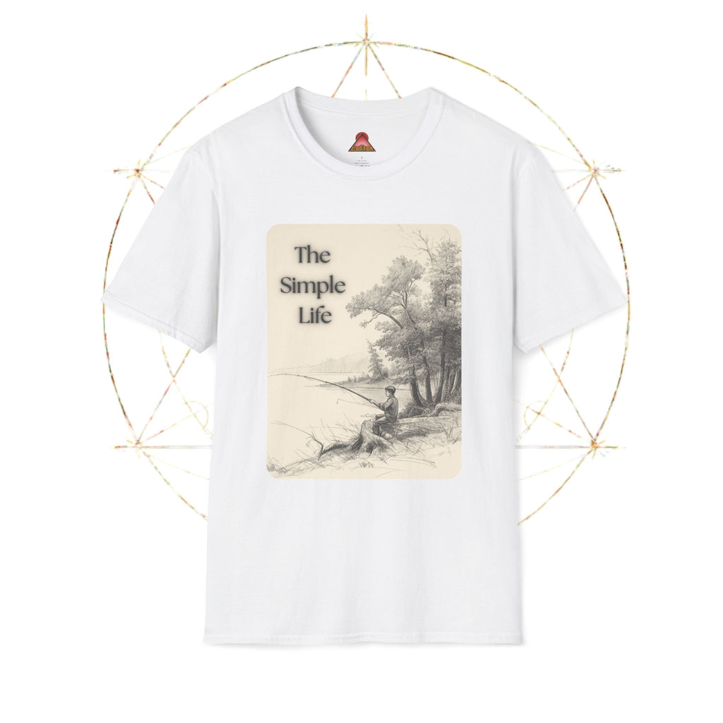 The Simple Life T-Shirt | Vintage Lake Fishing Scene, Retro Nature Illustration