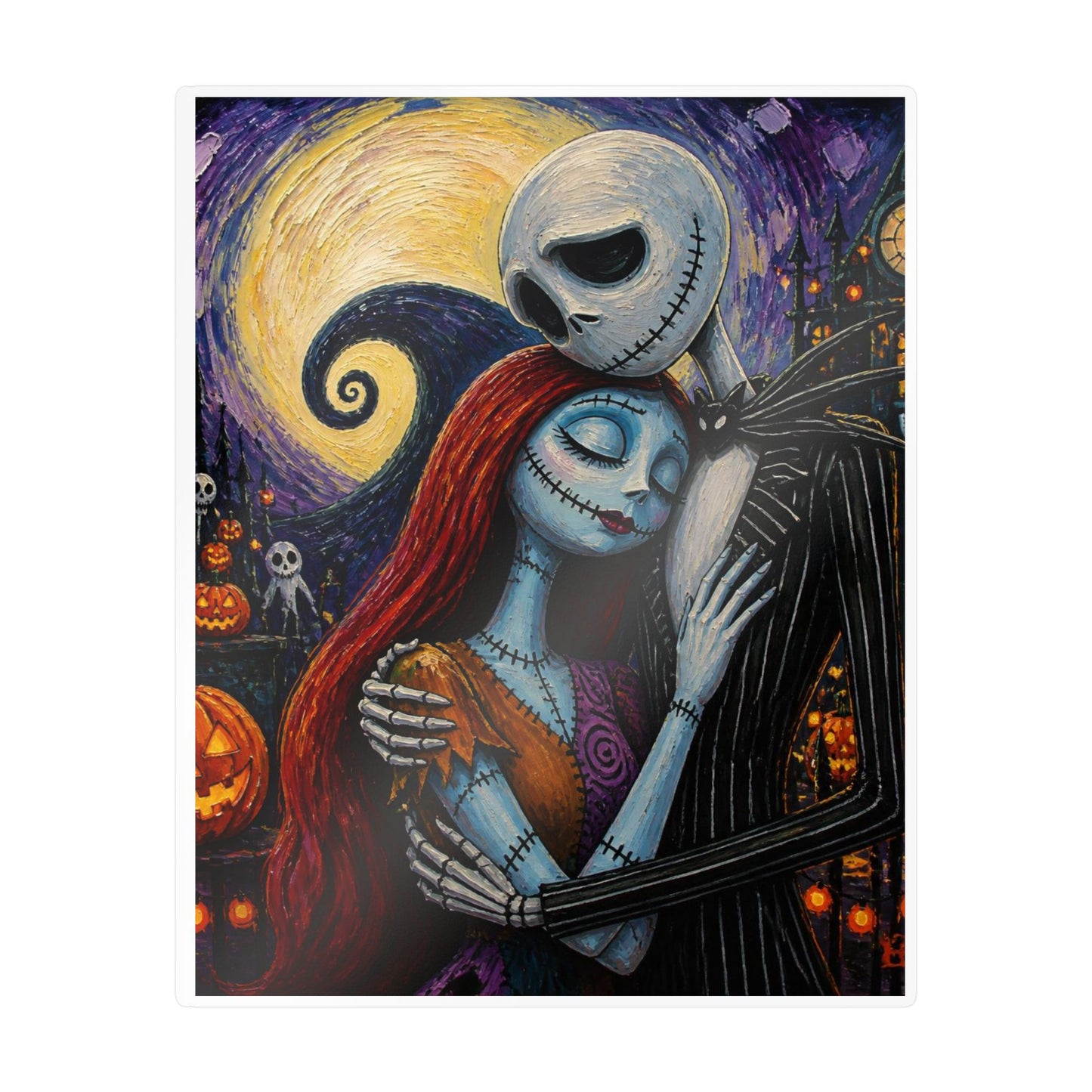 Kiss-Cut Vinyl Decal — Gothic Romantic Jack & Sally Nightmare Design