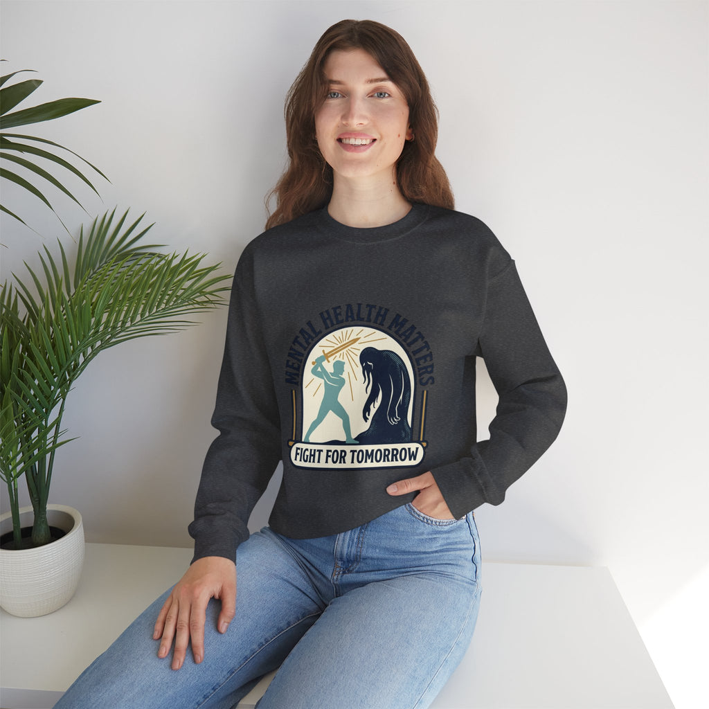 Mental Health Matters Crewneck Sweatshirt | wear green, awareness ribbon