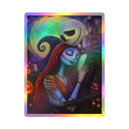 Kiss-Cut Vinyl Decal — Gothic Romantic Jack & Sally Nightmare Design