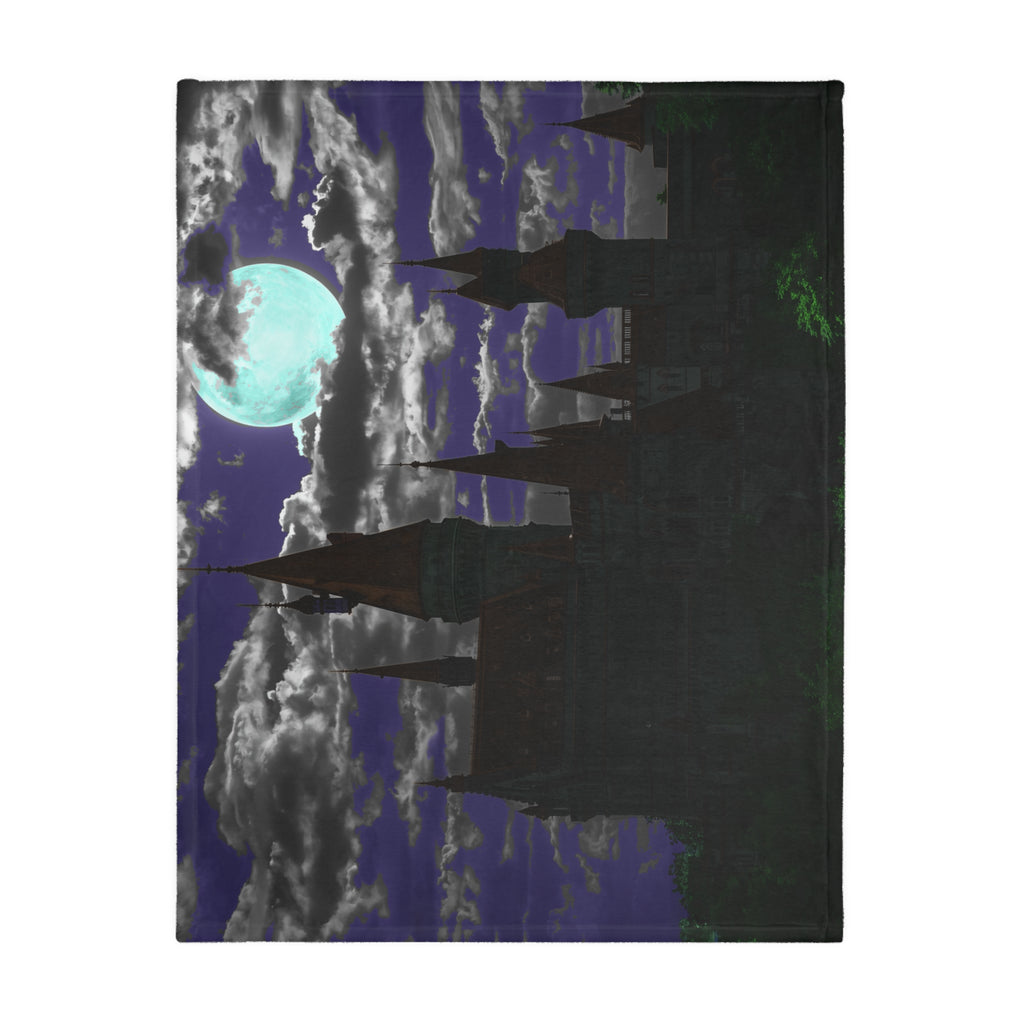 Haunted Castle Moonlight Blanket | Velveteen Microfiber Blanket