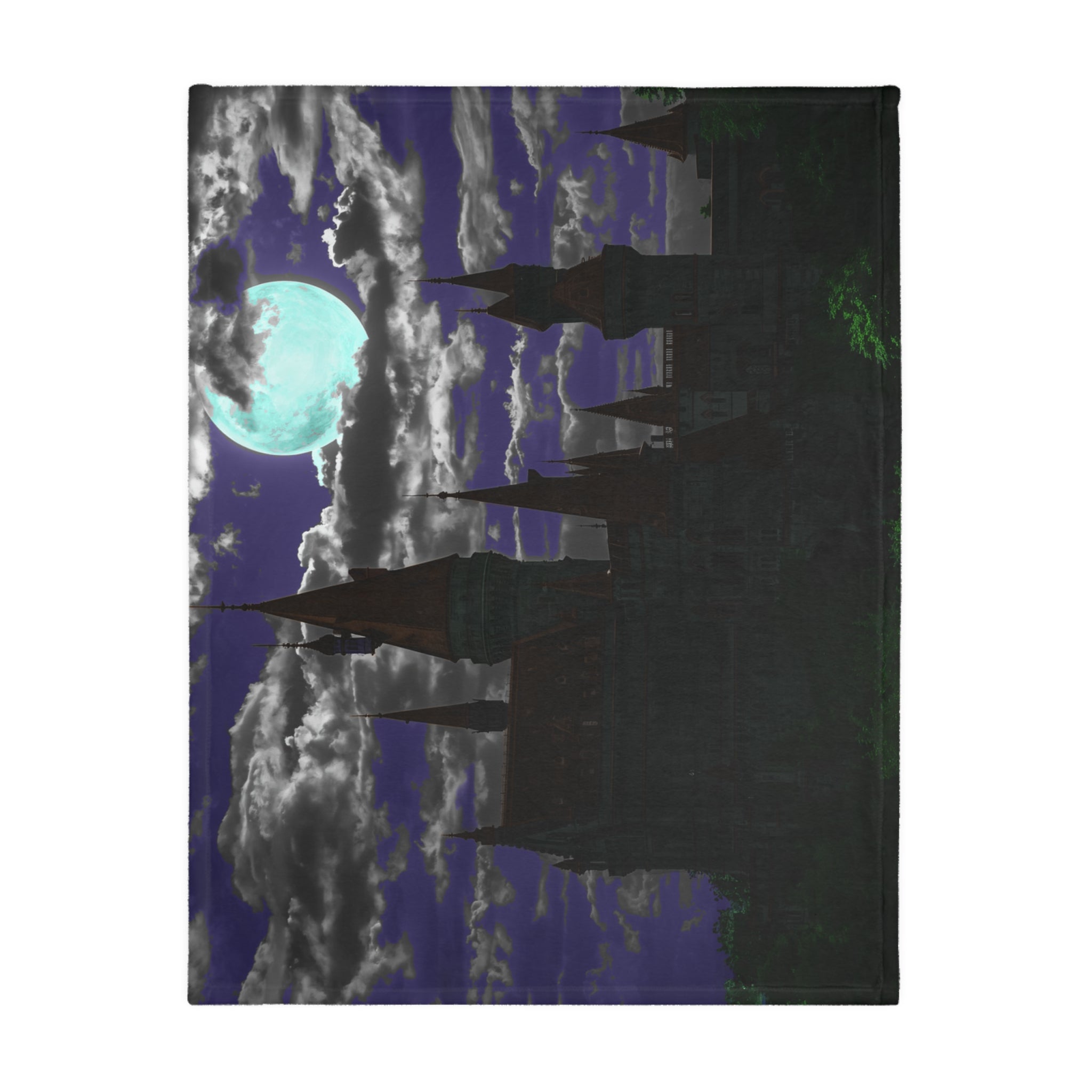 Haunted Castle Moonlight Blanket | Velveteen Microfiber Blanket