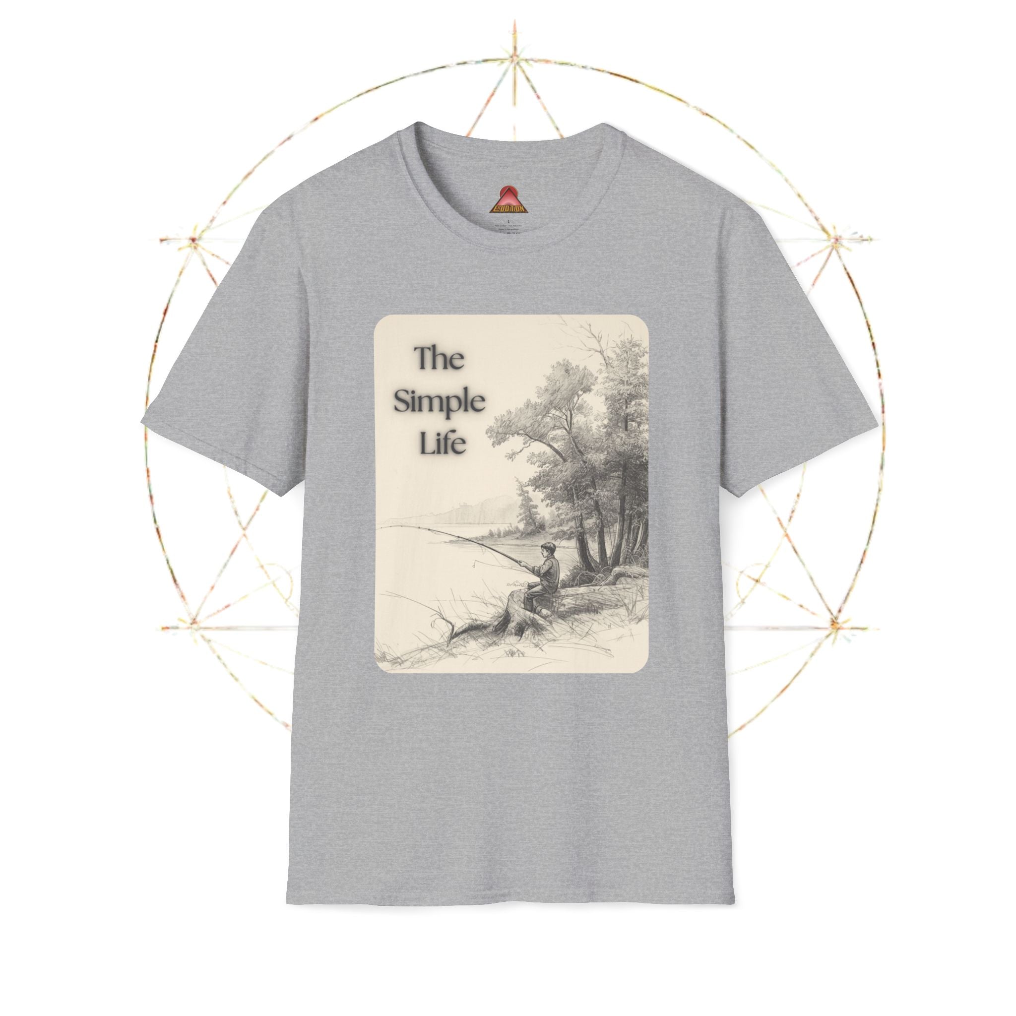 The Simple Life T-Shirt | Vintage Lake Fishing Scene, Retro Nature Illustration
