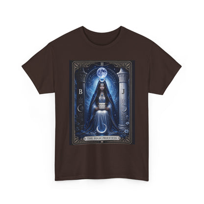 The High Priestess Tarot T-Shirt — Mystical Moon Spiritual Tee