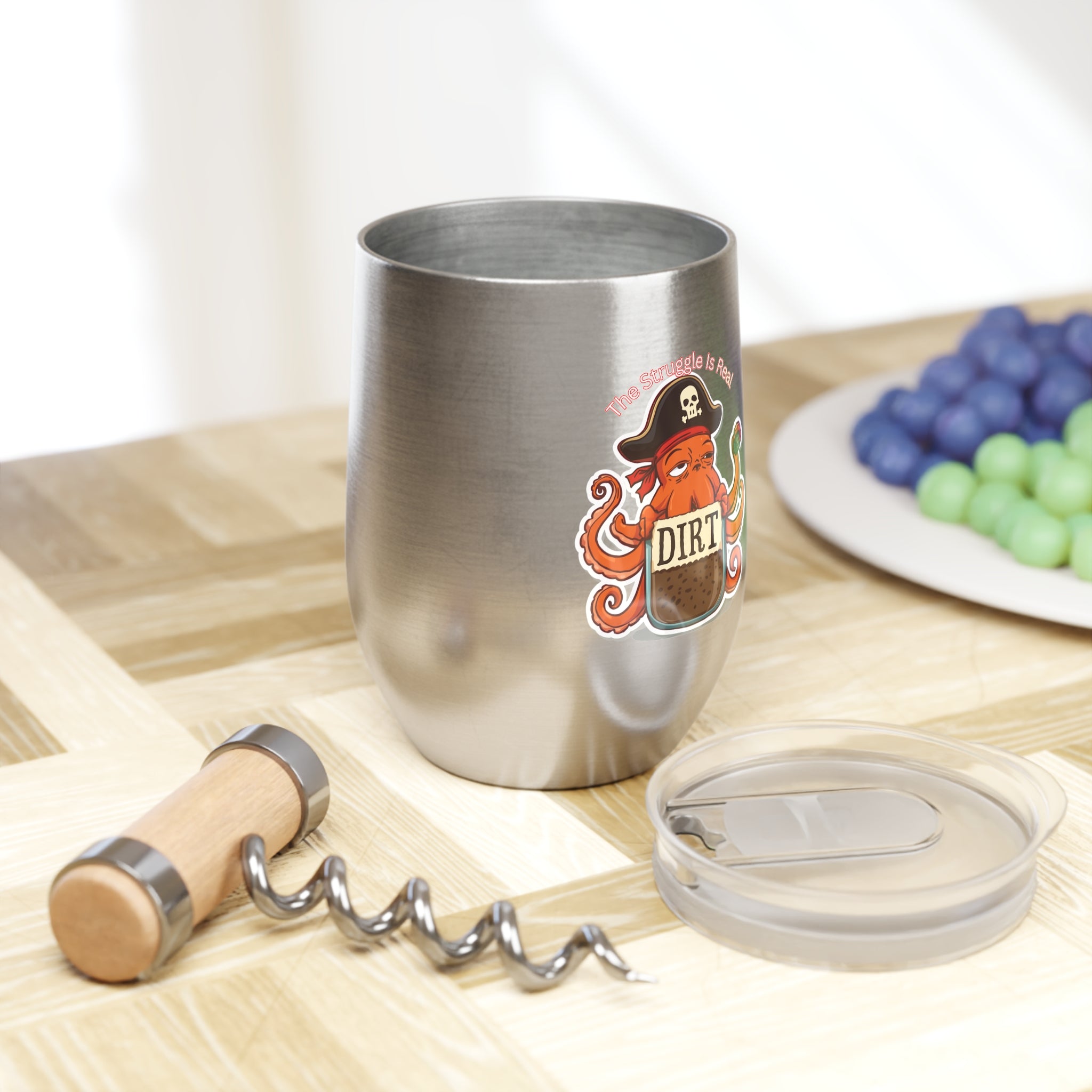 Pirate Octopus Chill Wine Tumbler