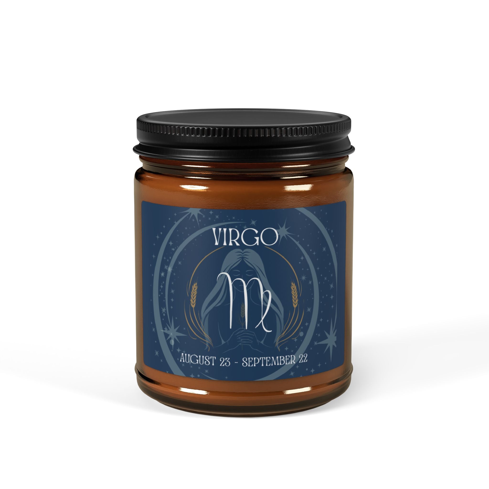 Virgo Zodiac Soy Candle — Amber Jar Scented Candle (Birthday Gift)