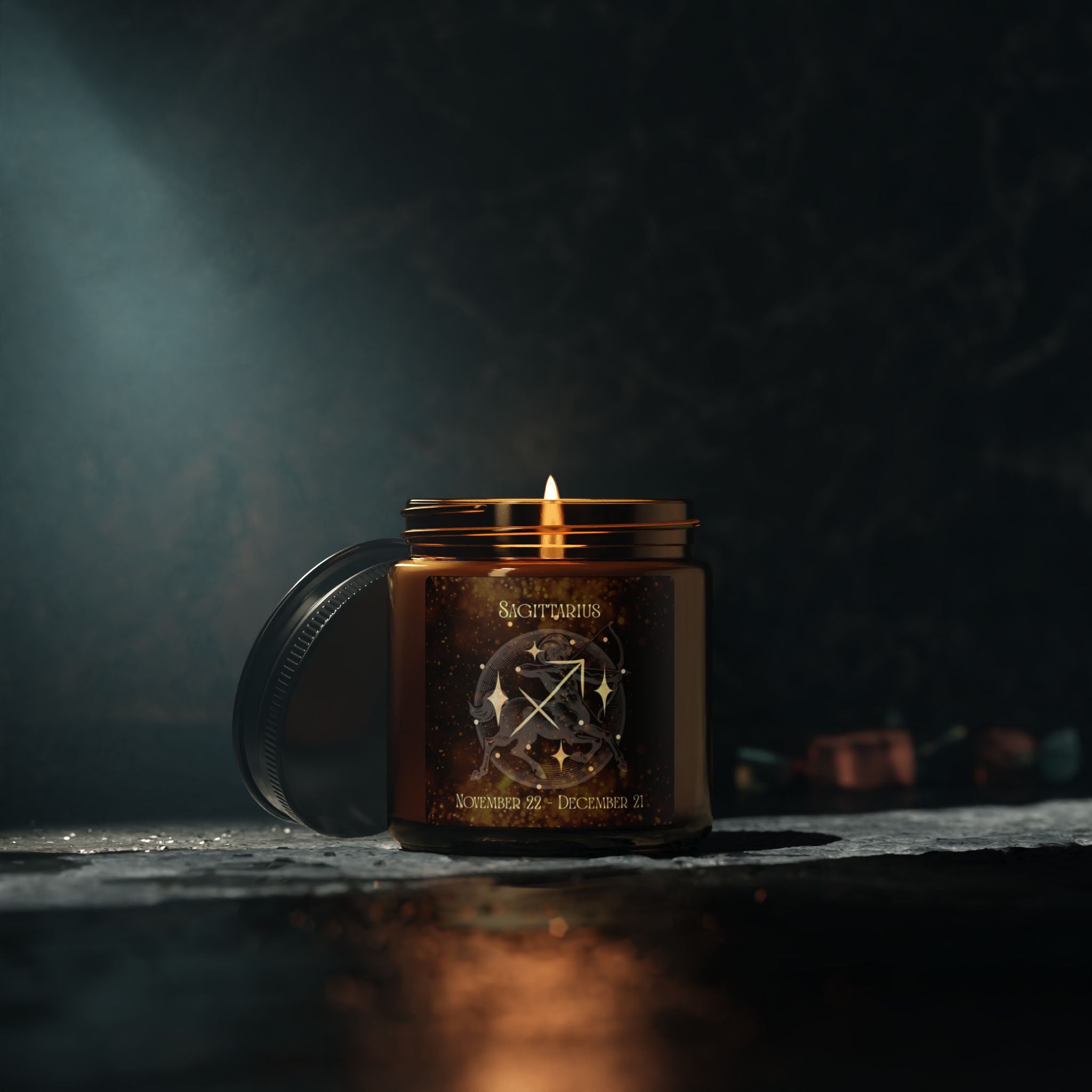 Amber Jar Soy Candle — Sagittarius Scented Candle