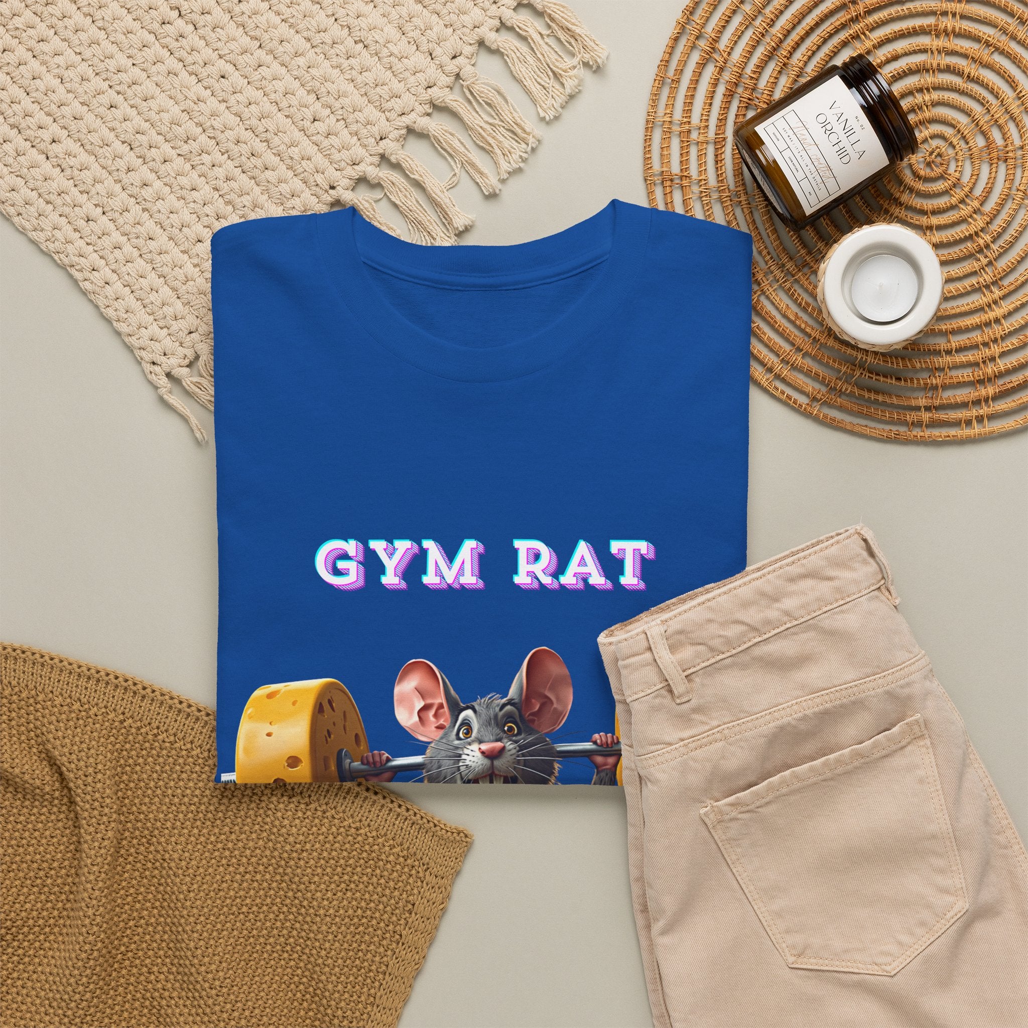 Gym Rat T-Shirt — Rat Weightlifting Tee for Fitness Fans