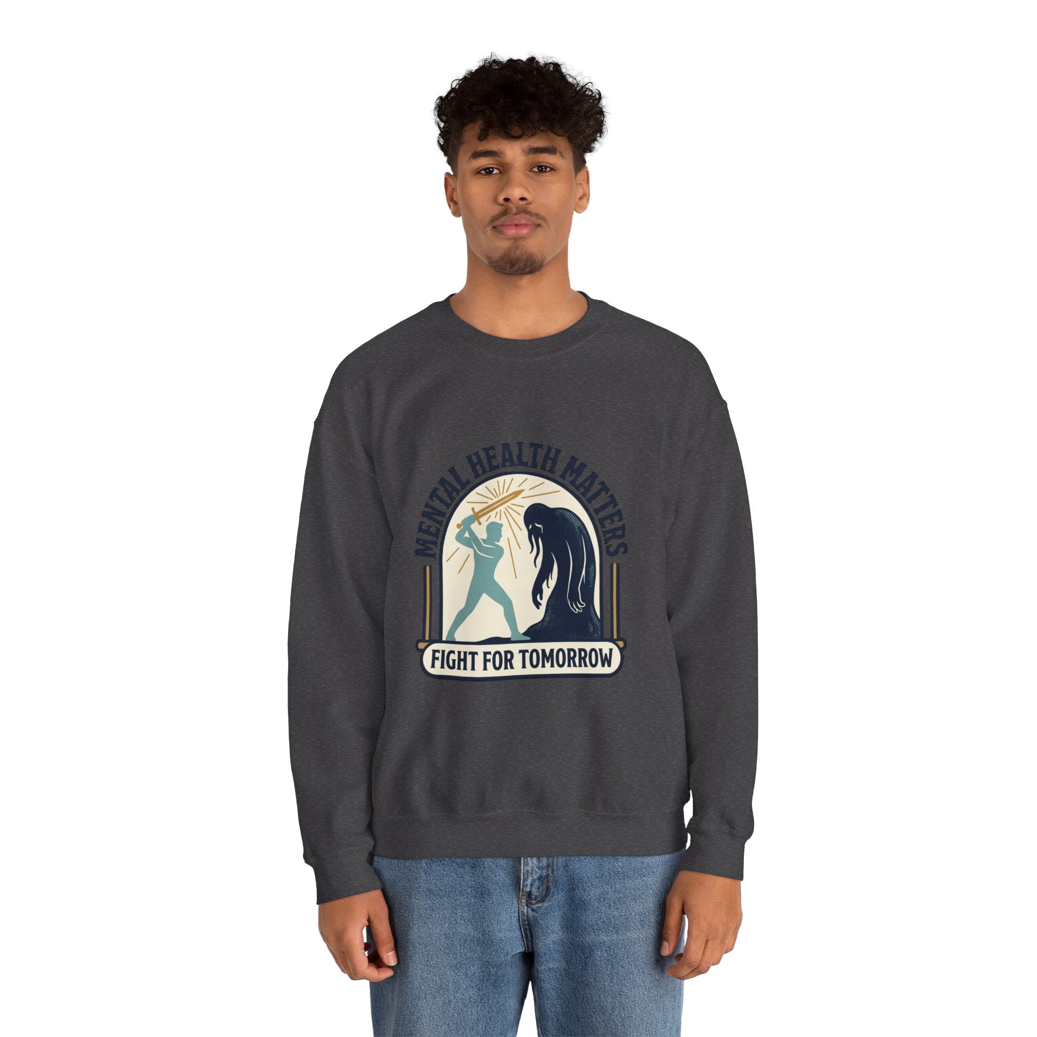 Mental Health Matters Crewneck Sweatshirt | wear green, awareness ribbon