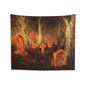 Graveyard Glow Tapestry — Haunted Cemetery Wall Art for Halloween