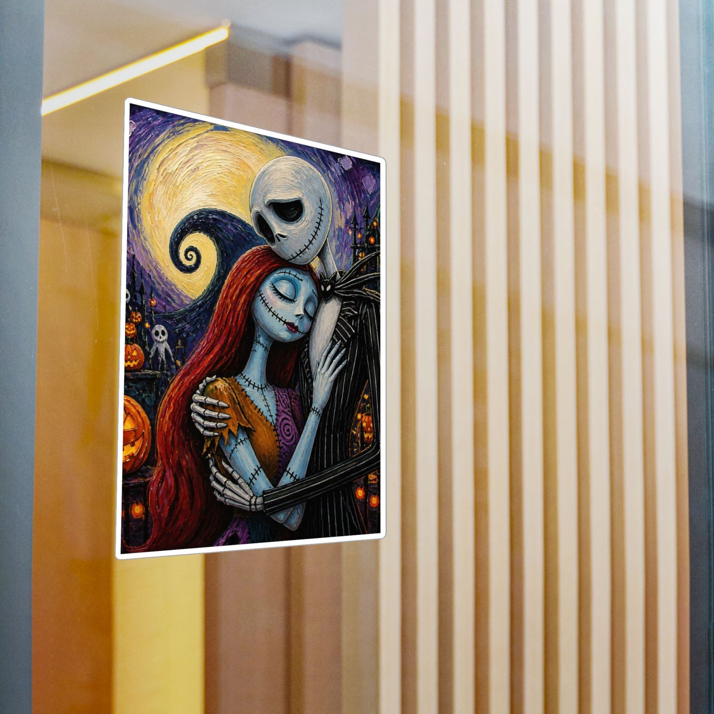 Kiss-Cut Vinyl Decal — Gothic Romantic Jack & Sally Nightmare Design