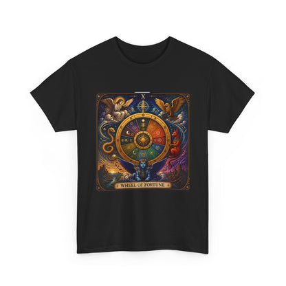 Wheel of Fortune Tarot T-Shirt — Mystical Astrology Card Tee